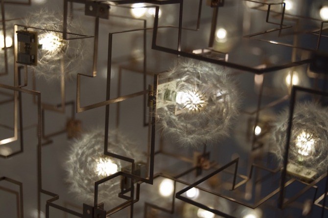 sci-universe:  Entitled Fragile Future III, these lights are made of bronze, LED’s