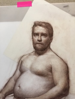 pointa-patb:  Detail of a new figure drawing in progress; colored pencil on Mylar