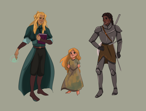 concept of a mage and a knight who are paid to bring a little girl home from the dragon’s lair but t