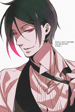 smirking-raven:  Hot, is it not? || Edited By Me &amp; Original By Yana Toboso