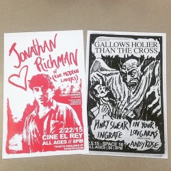 patrickagarcia:  Printed posters for Jonathan Richman + ghttc are in 😍 