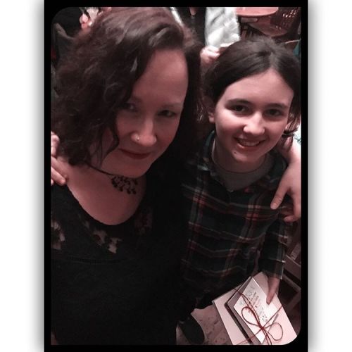 <p>When you get to see one of your most precious Skype students in real life at your show… I love the magic that is online teaching but there’s something extra awesome about real hugs. #allyearlong #californiatour #meganandmarysue #fiddle  (at Le Bateau Ivre)</p>