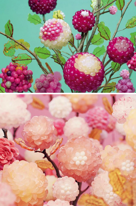 mayahan:  Korean Artist Koo Seong Youn Makes Peonies out of Sweet Candy 