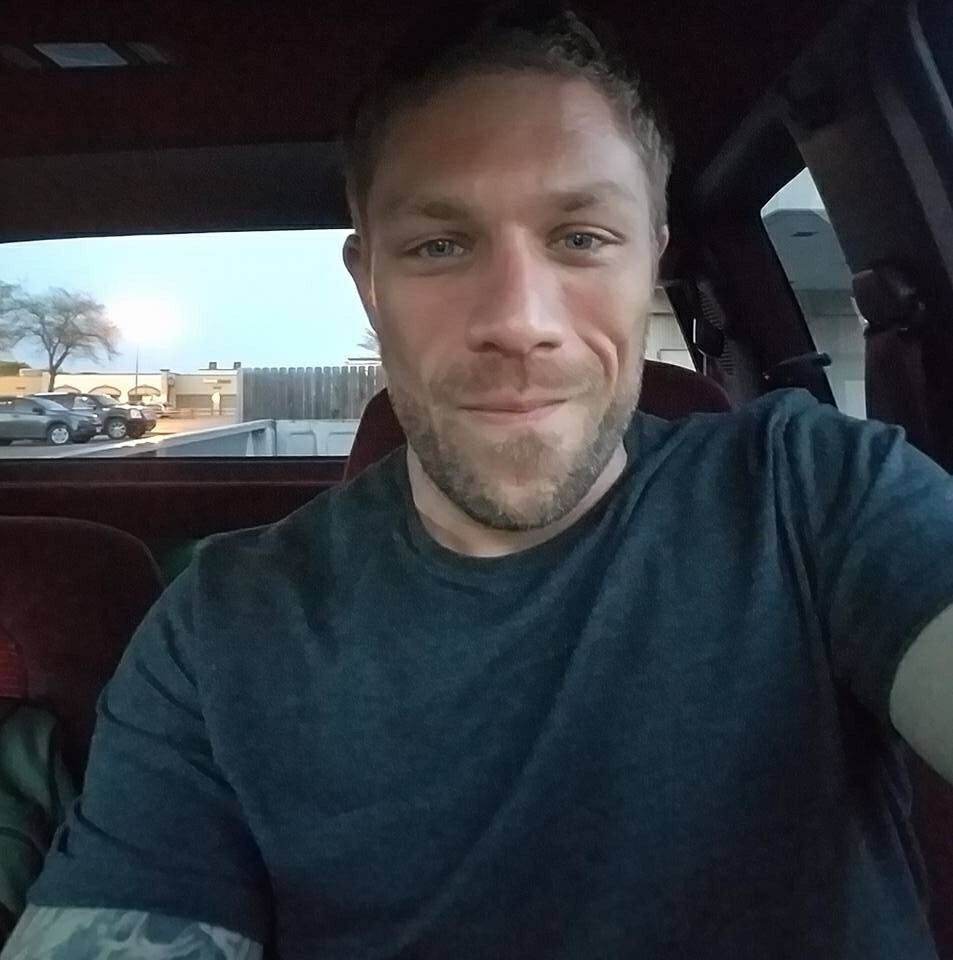 straightbaitedmen:  Justin, 33 from Aberdeen, SD. Rough looking daddy but nice cock