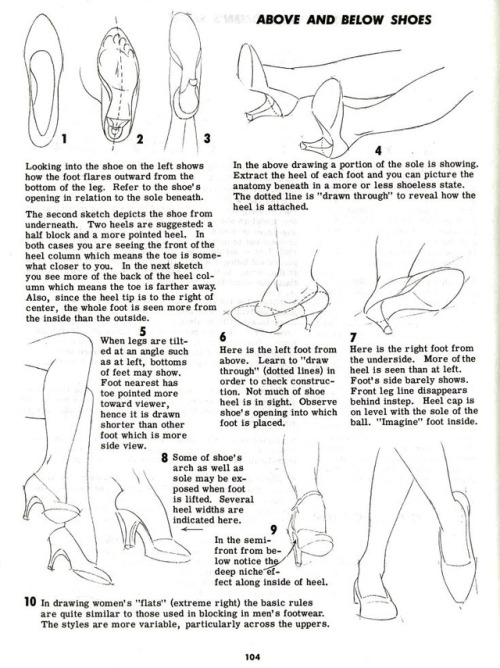 talesfromweirdland:How to draw feet: scanned pages from a handbook explaining just that. Feet and sh