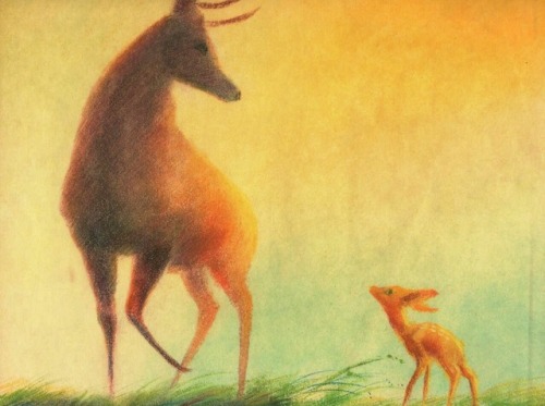 talesfromweirdland:‪Concept paintings for Disney’s BAMBI (1942), by Chinese/American artist, Tyrus W