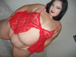 likefat1:  Big beauty in a red teddy #lingerie