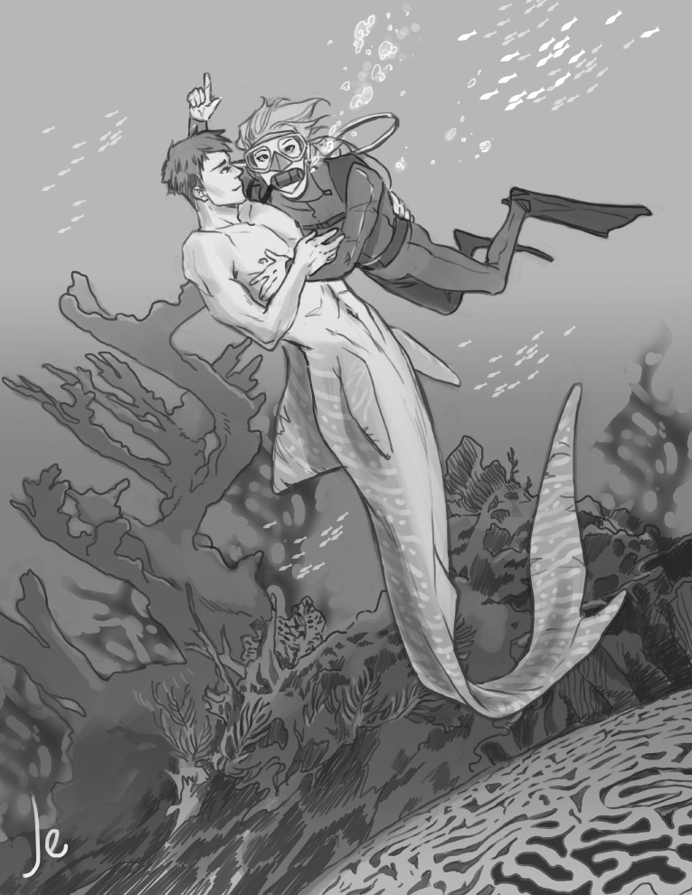 joannaestep:  Undersea date night!  Rin is fascinated by the sea floor and the coral