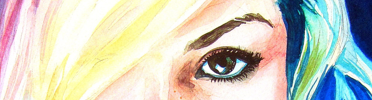 cleozora:  Billie Piper / Rose Tyler -  eyes in watercolour / pencil 