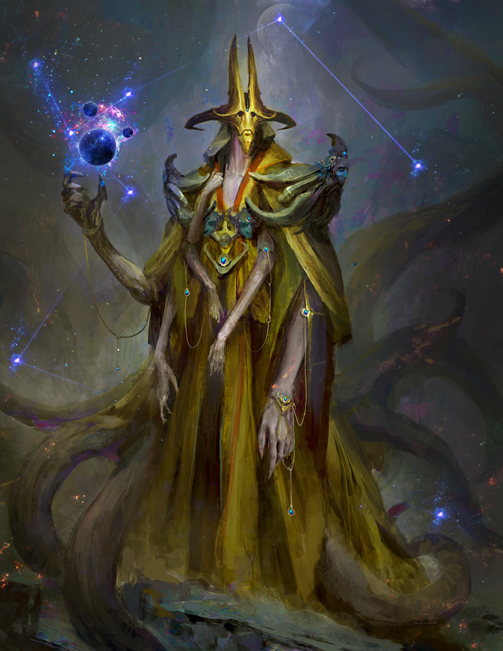 quarkmaster:   Hastur Client work, painting some lovecraft goodness   Daniel Kamarudin