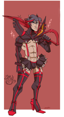z0mbieb00ty:  I talked to my friend about what if Zero and Carnage wears senketsu and junketsu. She loved the idea of these two wearing the suit from Kill La Kill. Our favorite anime we both love. I told her Zero would be Ryuko for sure because they are