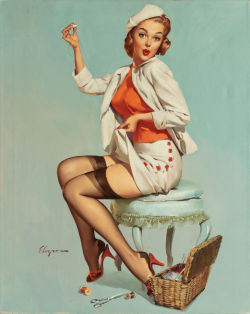 pinupgirlsart:    Gil Elvgren A Stitch in