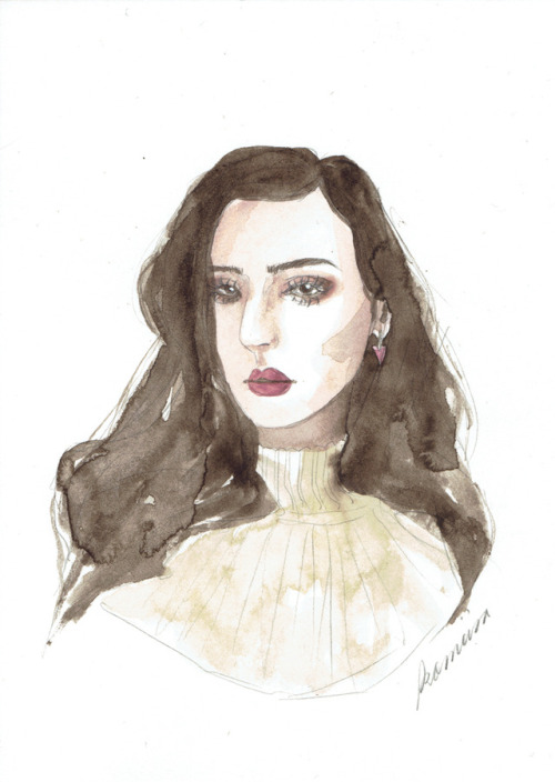 kamiiramaria: selfportrait | 20 min watercolour sketch + speedpaint