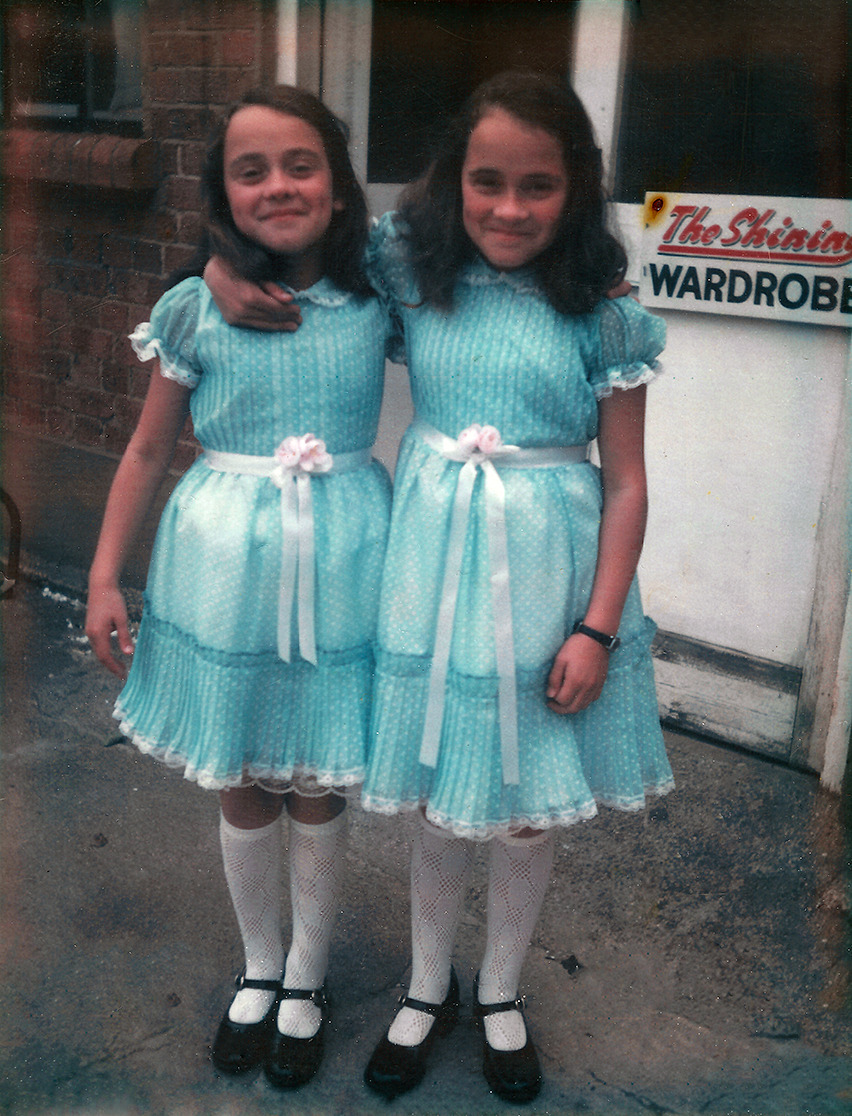 the-overlook-hotel:  Lisa and Louise Burns, who played the Grady Twins in The Shining,