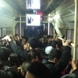 Rush hour on the train. #dalian #china #studyabroad