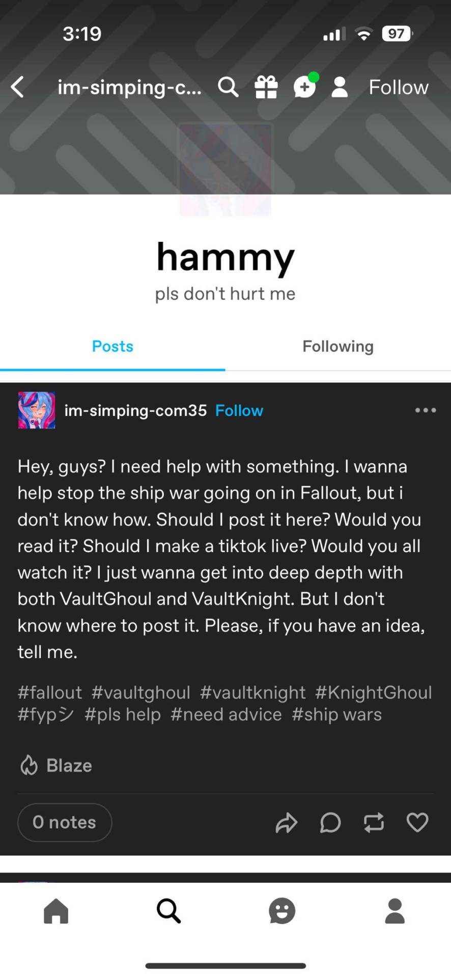 I Find It So Funny That This Person Wants To "stop The Ship War" When They're The One Going Around On