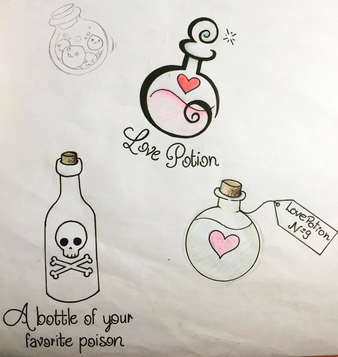 Black and grey potion bottle tattoo  Tattoogridnet