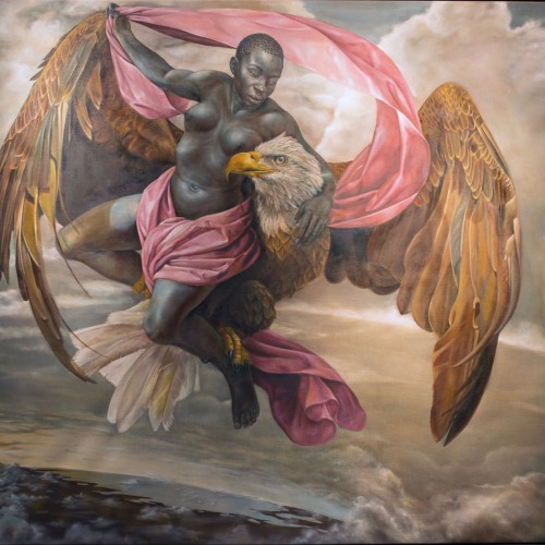 aesthesiamag:Harmonia (@honeiee)Harmonia Rosales repaints classic artworks to show God is a black wo