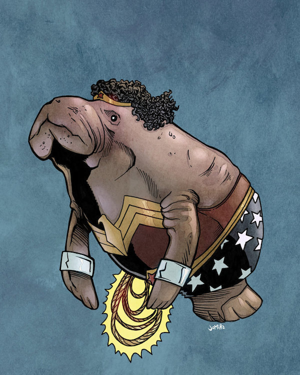 theinturnetexplorer:   Superhero Manatees 