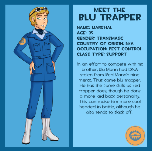 Without further ado, here’s the blu version of trapper! I’m going with the theory that the blu team 