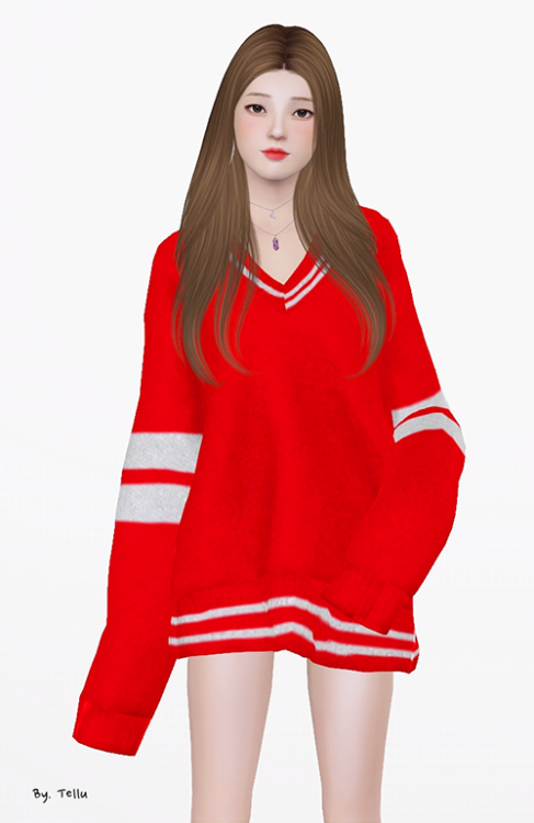 tellu-0: [Tellu] Marigold F Top Long Sleeves V Neck Sweater 4to3 original : Marigold conversion : Te