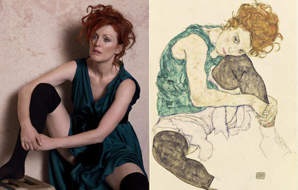 aleworldaddict:Julianne Moore as Famous Works of Art by Peter Lindbergh for Harper’s