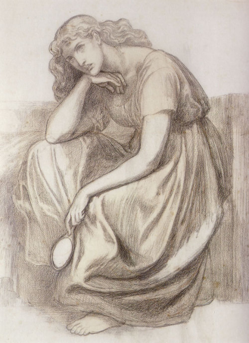 artist-rossetti: Desdemona, 1881, Dante Gabriel Rossetti Medium: chalk