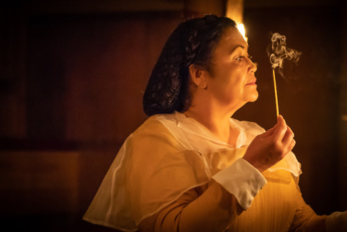 Doctor Faustus on stage in the Sam Wanamaker Playhouse.  Paulette Randall directs a lively productio