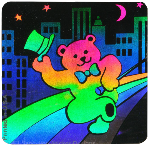 transparentstickers: Holographic rainbow bear sticker by Sandylion