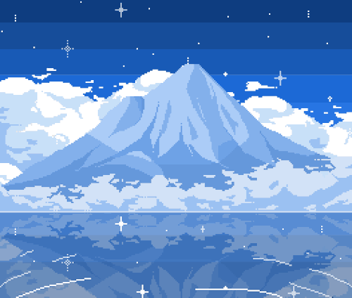 pinekid:did a quick recolor of [mt fuji] , added some animations too (again ty to @8pxl for the scen