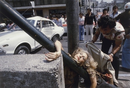 alcohale:  Adela Legarreta Rivas is Struck by a White Datsun on Avenida Chapultepec, Mexico City (1979) Enrique Metinides