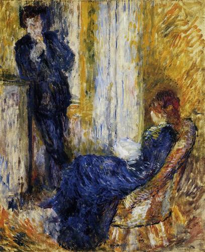 By the Fireside -  Pierre Auguste Renoir 1875Impressionism Staatsgalerie, Stuttgart, Germany
