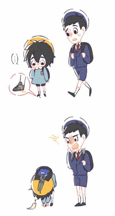 chikufanart:  babe Hiro and Tadashiwhen Hiro first time go to kindergarten XD