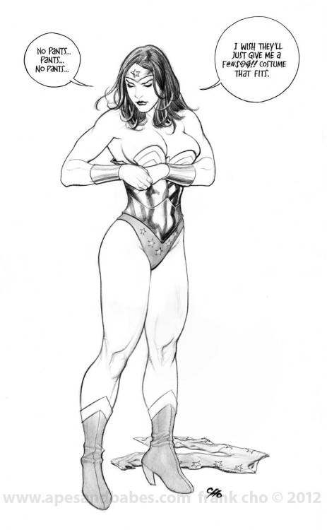 adamz3r0: geekearth: Frank Cho - Costume Sketch Humor (Mildly NSFW) Lol, perfect.