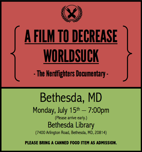 Washington, D.C. area Nerdfighters! The film is screening near you in two weeks! (July 15th!) Admission is a canned food item for Capital Area Food Bank!
Be sure to RSVP to the Facebook event, and reblog to spread the news!