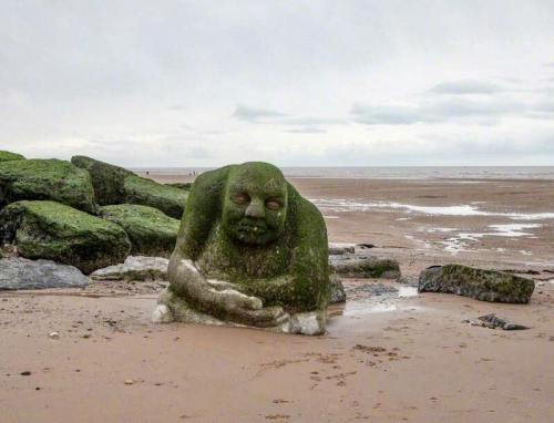 nocnitsa:Sea Ogre. Part of the Mythic Coast artwork trail at Cleveleys in Lancashire.