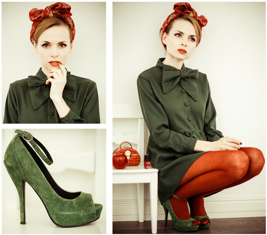 lookbookdotnu:  Green ribbon (by Tini Tani) 