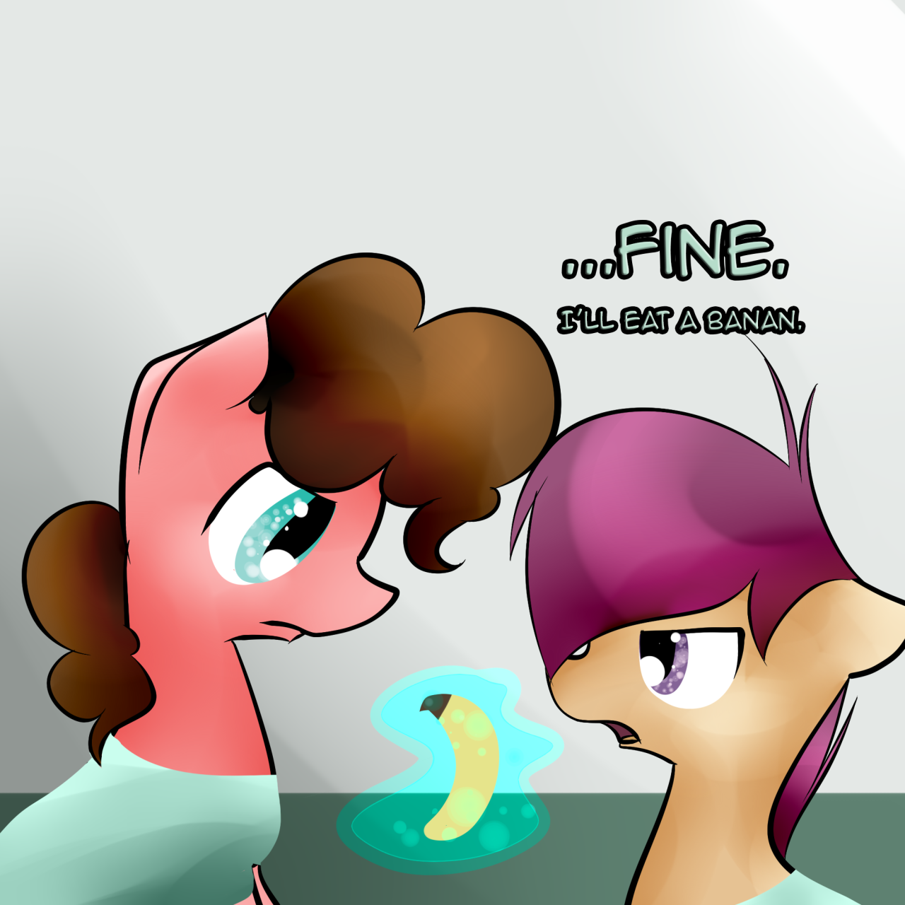 patientscootaloo:  If it’ll make you happy, I’ll eat a “banan.” I’ll try