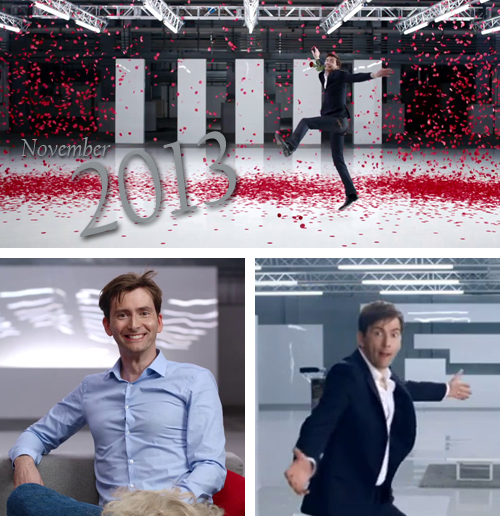 mizgnomer:  David Tennant’s Virgin Media advertisements (both on TV and online) He’s done 4 batches of them now: March-July 2012 January 2013 November 2013 May 2014 Yeah, they’re advertisements, but they’re so much fun! 