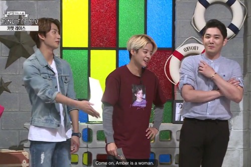 sicassquad:  softnayeon:  liltoast3:  chanshic:  yikes  So UGLY  amber has repeatedly said that shes very uncomfortable with people misgendering her fucking labelmate misgenders her wow props to amber for not punching him and props to gongchan for being
