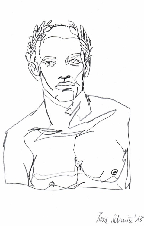 borisschmitz:  study of a male model 18, one-line-drawing by Boris Schmitz, 2013 For more click 