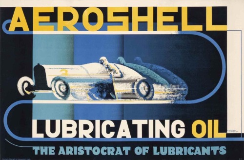 AEROSHELL.Lithograph in colours.1932.76 x 112 cm.Art by Edward McKnight Kauffer.(1890-1954).