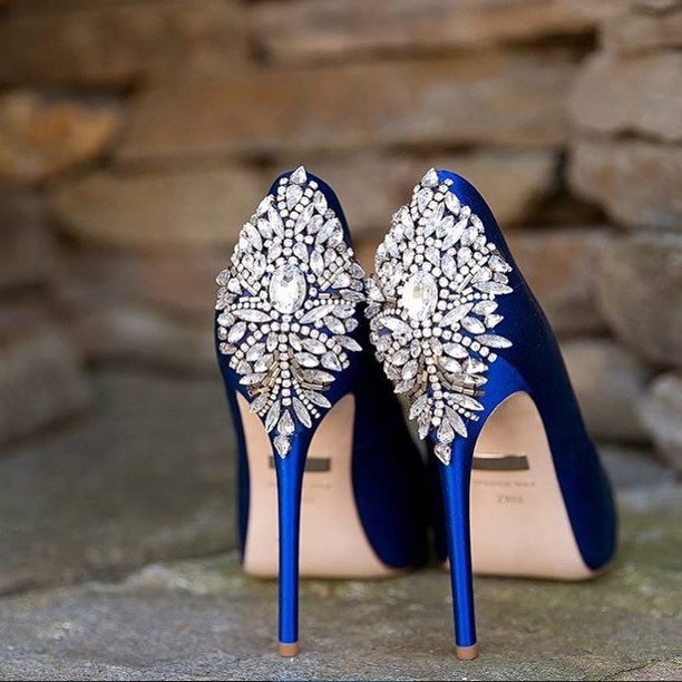 Dream Weddings — “Something Blue” Badgley Mischka shoes at...