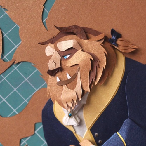 New paperart!! #beast #disneyprincess #beauty #beautyandthebeast #paperworkart #papercraft #papercut