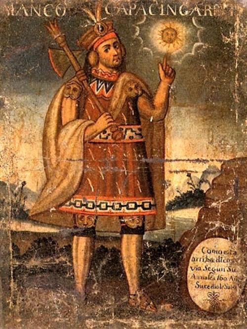 Colonial era portrait of Manco Cápac (1200 - 1230), the first ruler of the Inca.