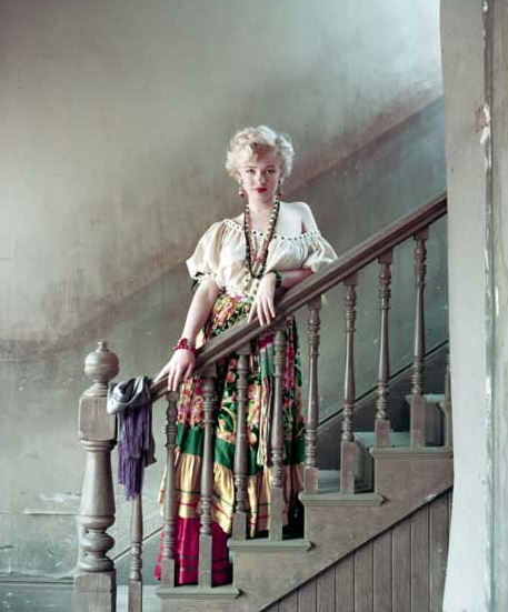 twixnmix:  Marilyn Monroe photographed by Milton H. Greene, 1956.On the back lots of 20th Century Fox in 1956, Milton and Marilyn embarked on one of their most versatile sessions, The Gypsy Sitting. This was done on one of their Sundays off while filming