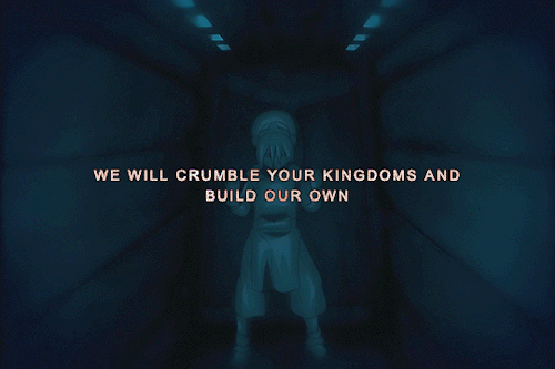 mightyoctopus:suyins:we molded the past.we are the future.— s.b.[ID: 7 gifs from Avatar with text ed