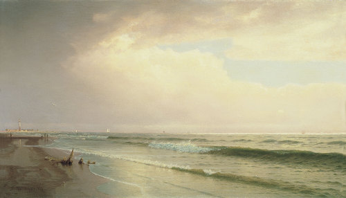 Seascape with Distant Lighthouse, Atlantic City, New JerseyWilliam Trost Richards (American; 1833–19