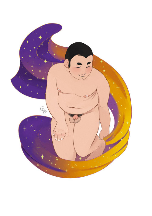 giopota:  Feed the Bears - the “bear” disco night in Bologna - team asked me if I wanted to do and exhibition with some drawings of mine. So I just drew a bunch of naked young cubbish/chubby gay bear floating around as I like them. 