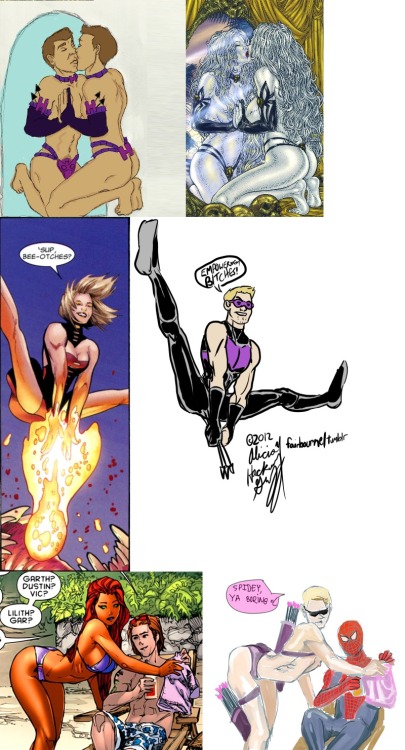 geekygothgirl:  apple-pie-thighs:  bonerfruits:  lospaziobianco:  T H E  H A W K E Y E  I N I Z I A T I V E   the hawkeye initiative makes me so happy  I’m fucking cackling omg  This is so beautiful. 